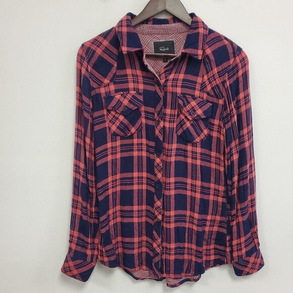 Rails Womens Country Flannel Button Top Size S Plaid Long Sleeve Western Pockets - Picture 1 of 11